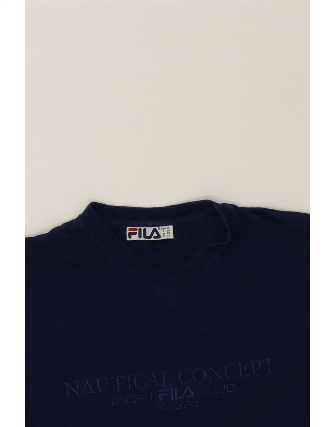 FILA Mens Graphic T-Shirt Top Medium Navy Blue Cotton Vintage Fila and Second-Hand Fila from Messina Hembry 