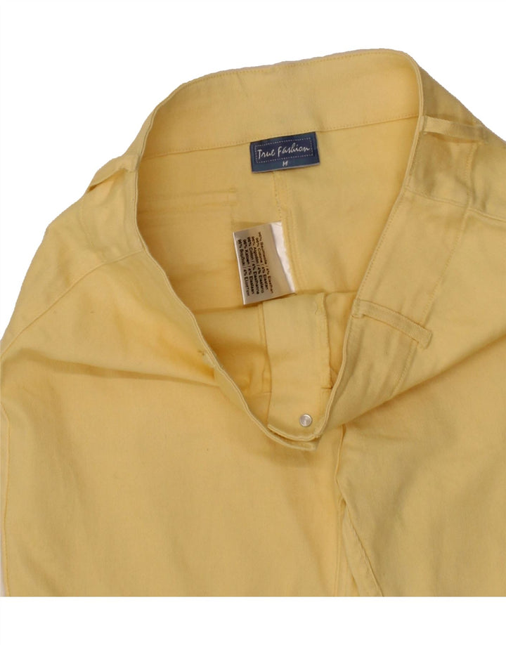 VINTAGE Womens Cargo Capri Jeans Medium W30 L21 Yellow Cotton Vintage Vintage and Second-Hand Vintage from Messina Hembry 