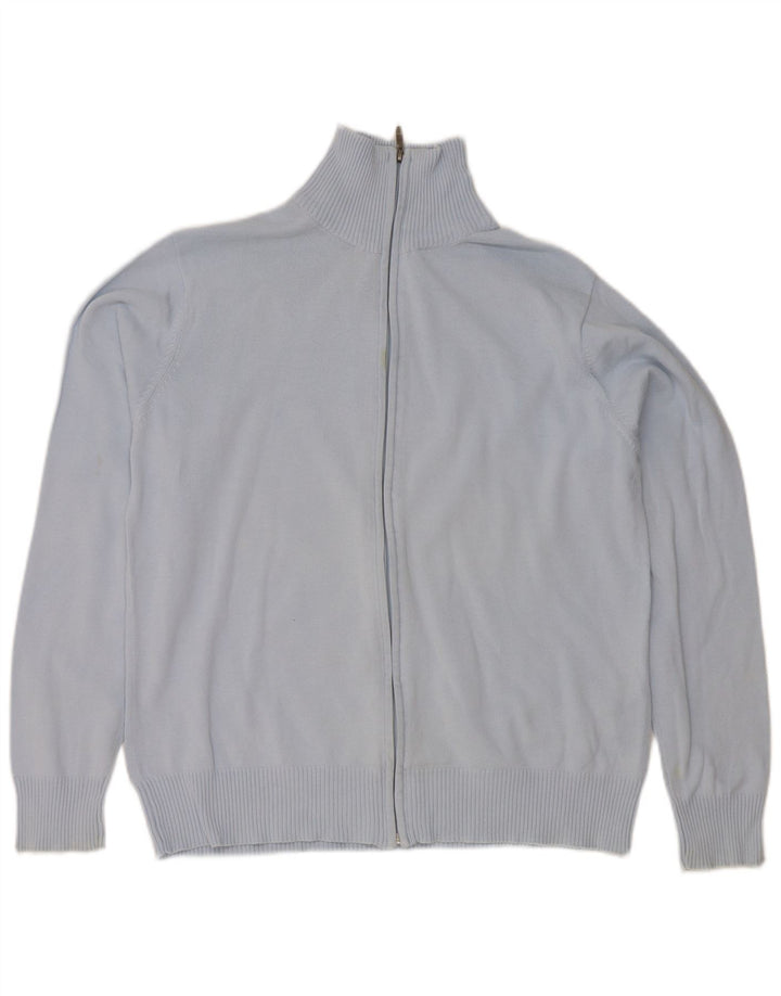 Zara Herren-Strickjacke, groß, aus blauer Baumwolle