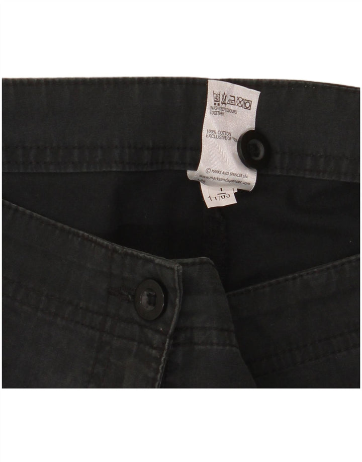 Marks & Spencer Damen Chinoshorts UK 12 Medium W32 Schwarze Baumwolle