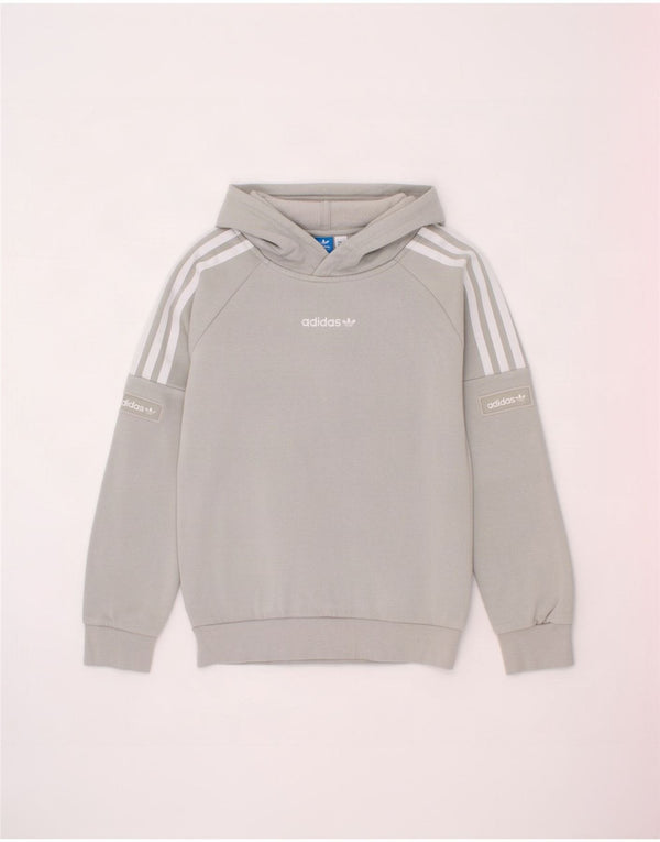 Adidas Jungen Kapuzenpullover, 9–10 Jahre, graue Baumwolle