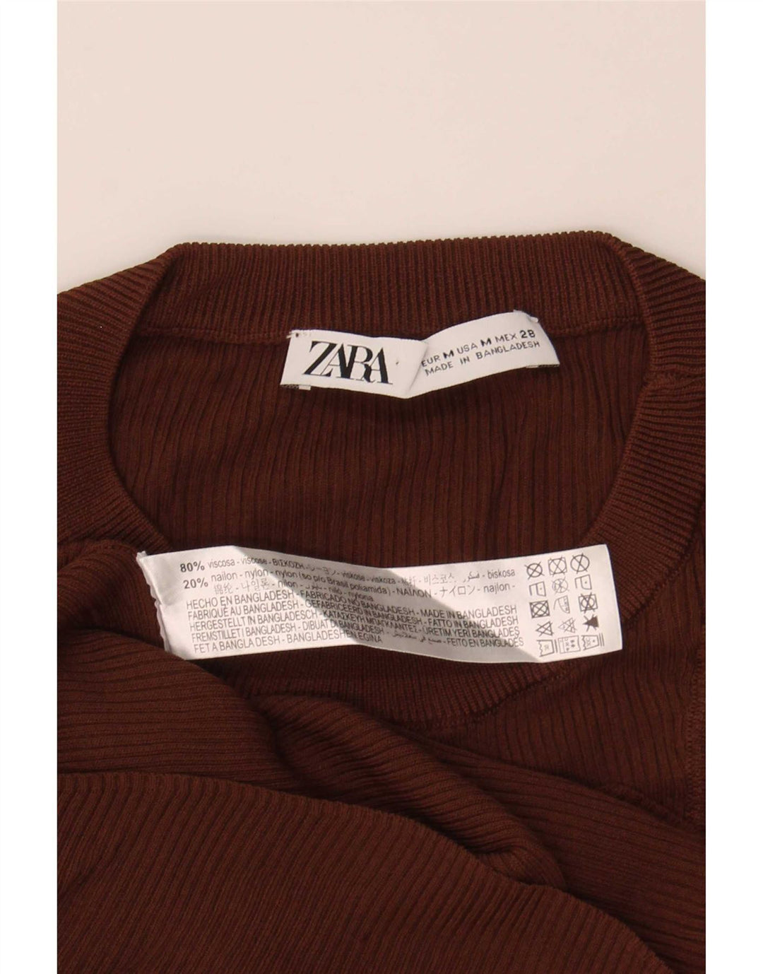 Zara Damen Weste Top UK 12 Mittelbraune Viskose