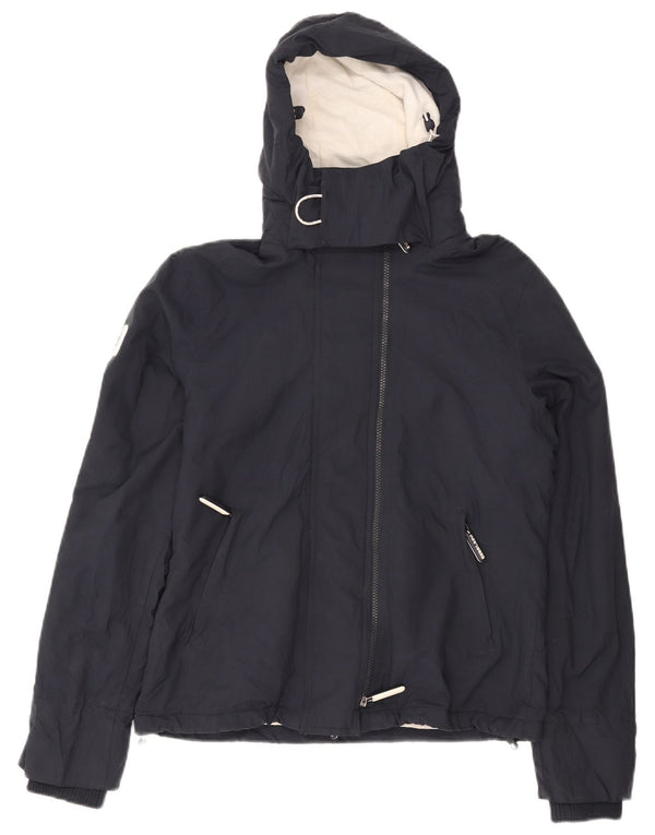 Superdry Damen-Windbreakerjacke mit grafischer Kapuze, Gr. 16, Marineblau