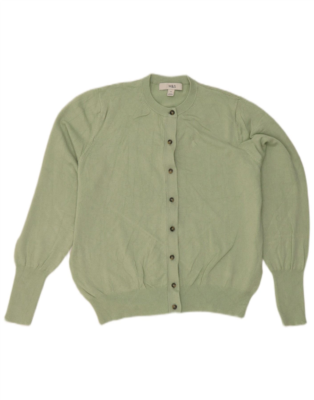 Marks & Spencer Damen-Cardigan-Pullover UK 14 Mittelgrüne Viskose