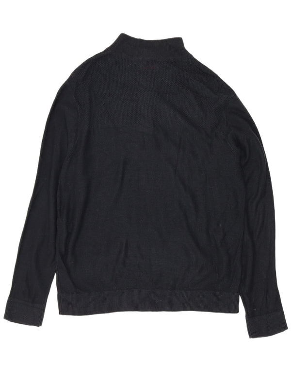 Pierre Cardin Herren-Pullover mit Reißverschluss, XL, schwarzes Acryl