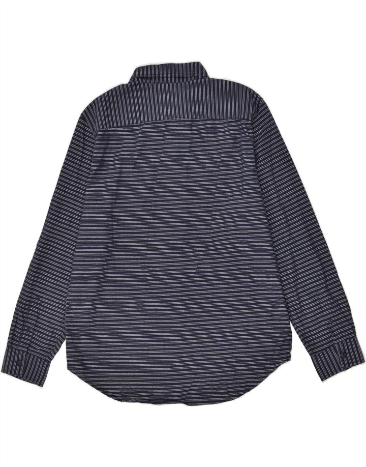 AMERICAN EAGLE Mens Tall Shirt XL Navy Blue Striped Cotton | Vintage American Eagle | Thrift | Second-Hand American Eagle | Used Clothing | Messina Hembry 