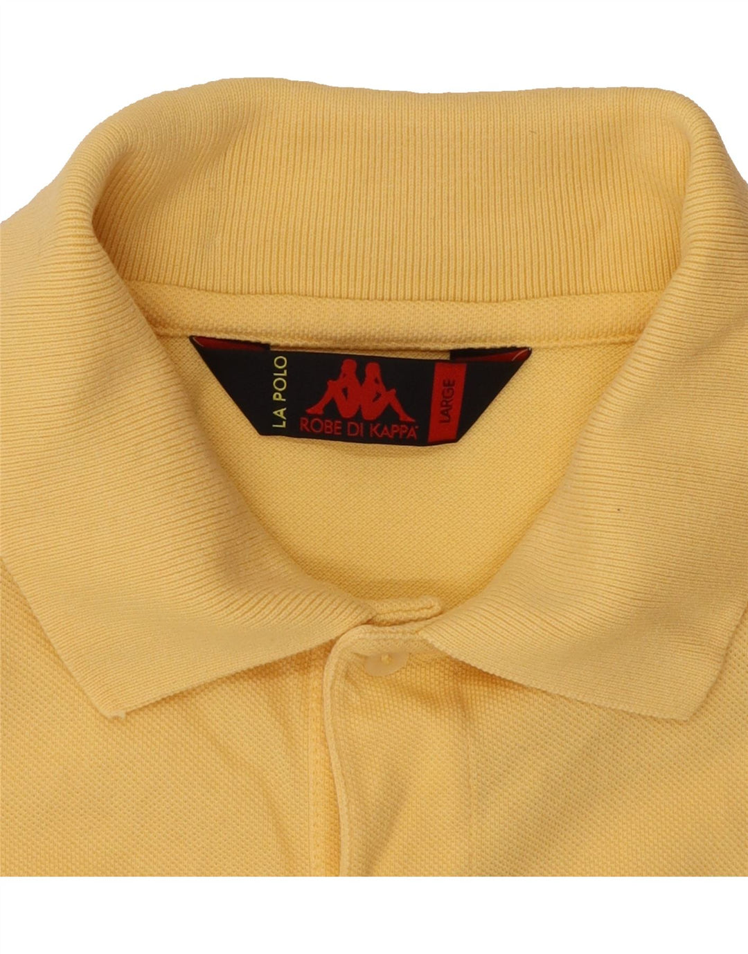 ROBE DI KAPPA Mens Polo Shirt Large Yellow Cotton Vintage Robe Di Kappa and Second-Hand Robe Di Kappa from Messina Hembry 