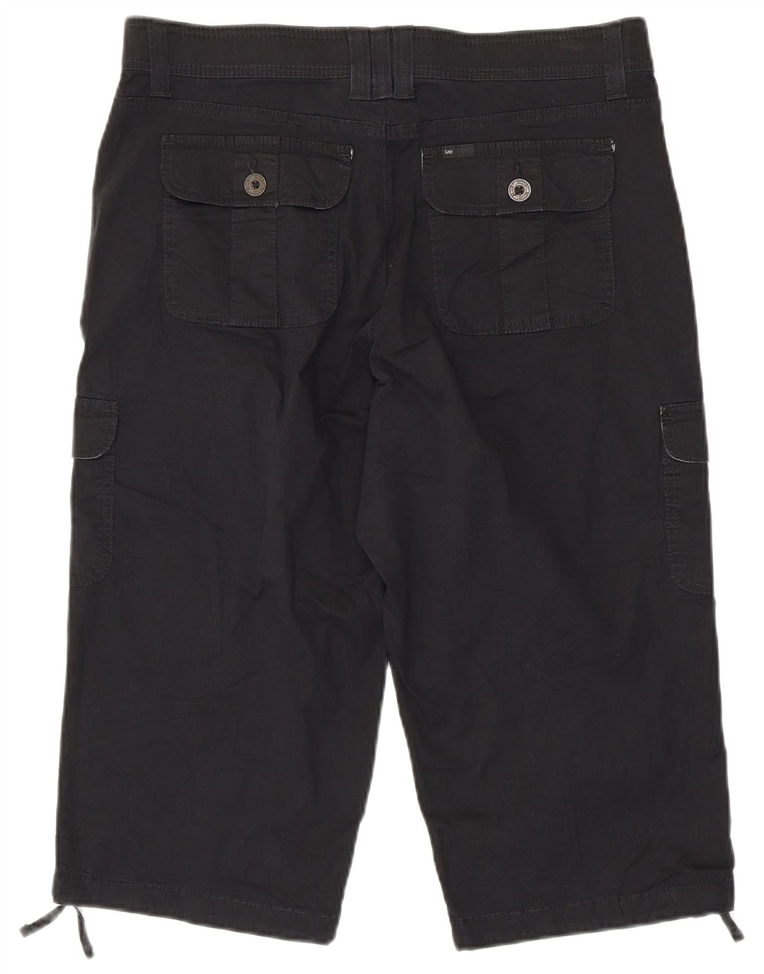 LEE Damen Bermuda Cargo Shorts US 14 XL W36 Schwarze Baumwolle