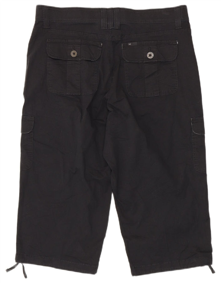 LEE Damen Bermuda Cargo Shorts US 14 XL W36 Schwarze Baumwolle