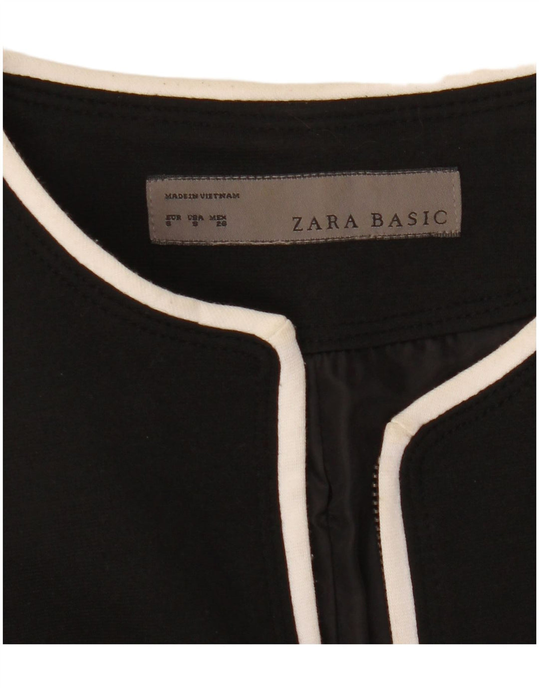 ZARA Damen Blazer Jacke UK 10 Small Schwarz
