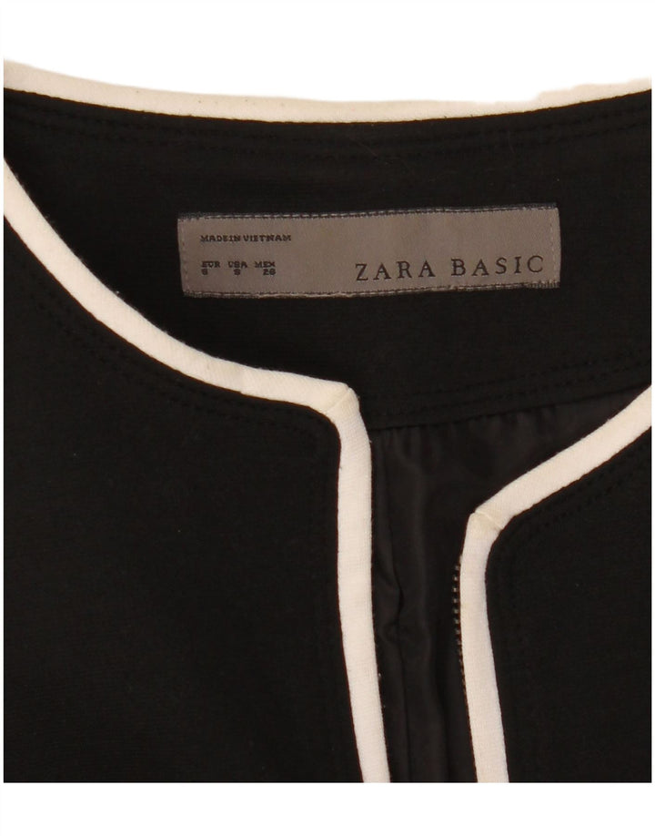 ZARA Damen Blazer Jacke UK 10 Small Schwarz