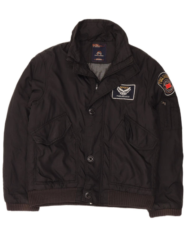 FOGLIADORO Herren Bomberjacke UK 40 Large Schwarz