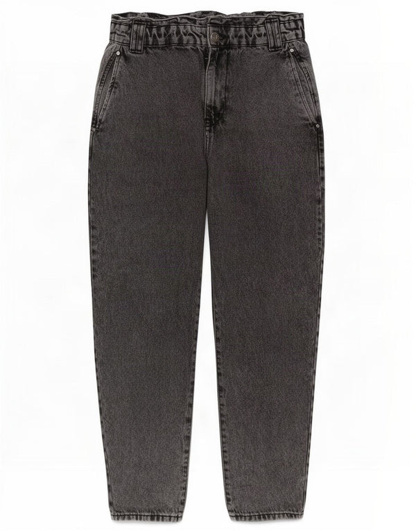 Zara Damen High Waist Tapered Jeans EU 38 Small W28 L26 Graue Baumwolle