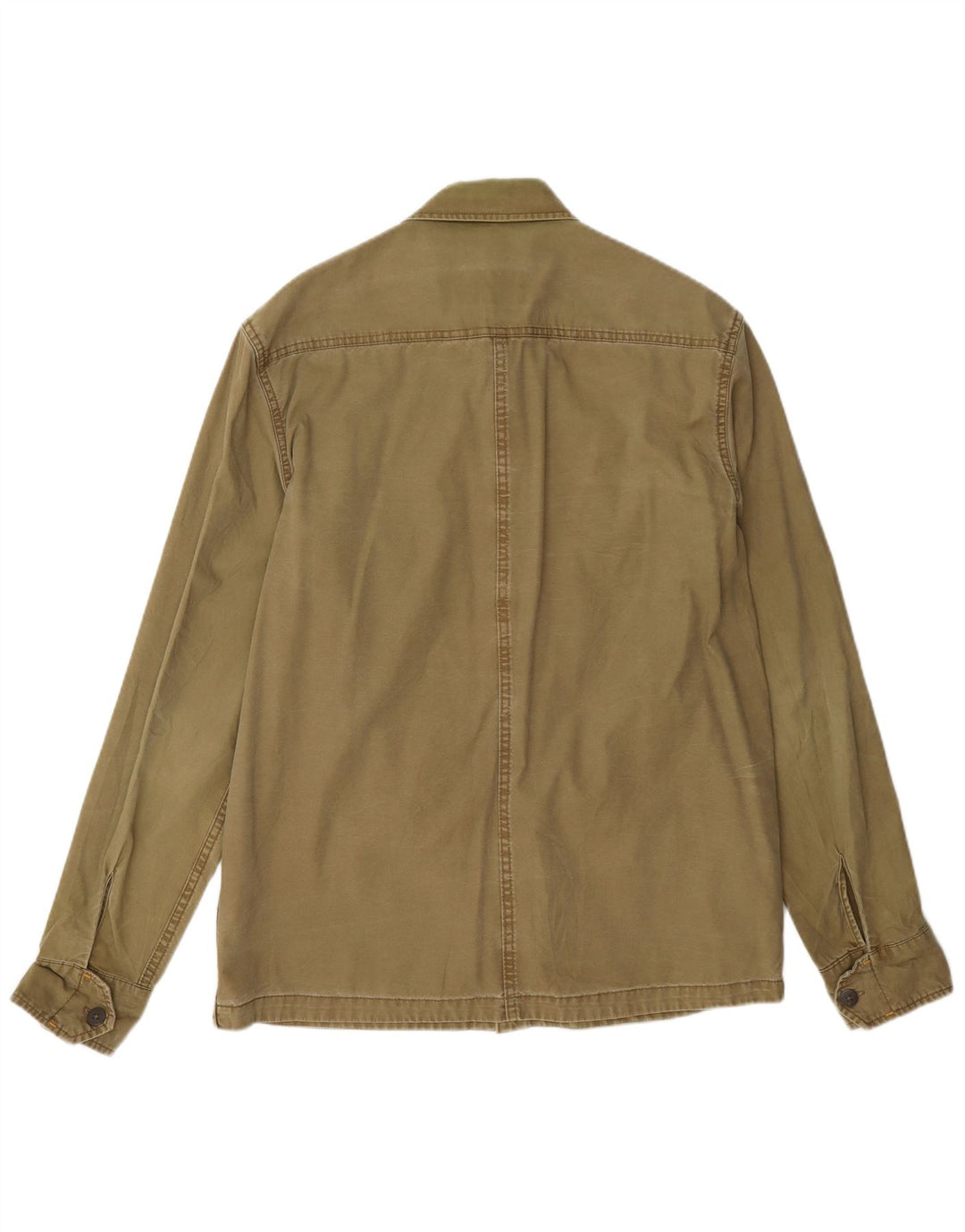 Zara Herren-Oversize-Militärhemd, große Khaki-Baumwolle