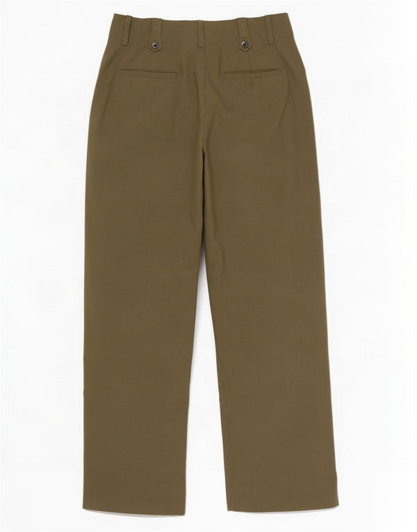 Zara Damen-Chinohose mit hoher Taille und weitem Bein, XS W24 L28, Khaki, Polyester