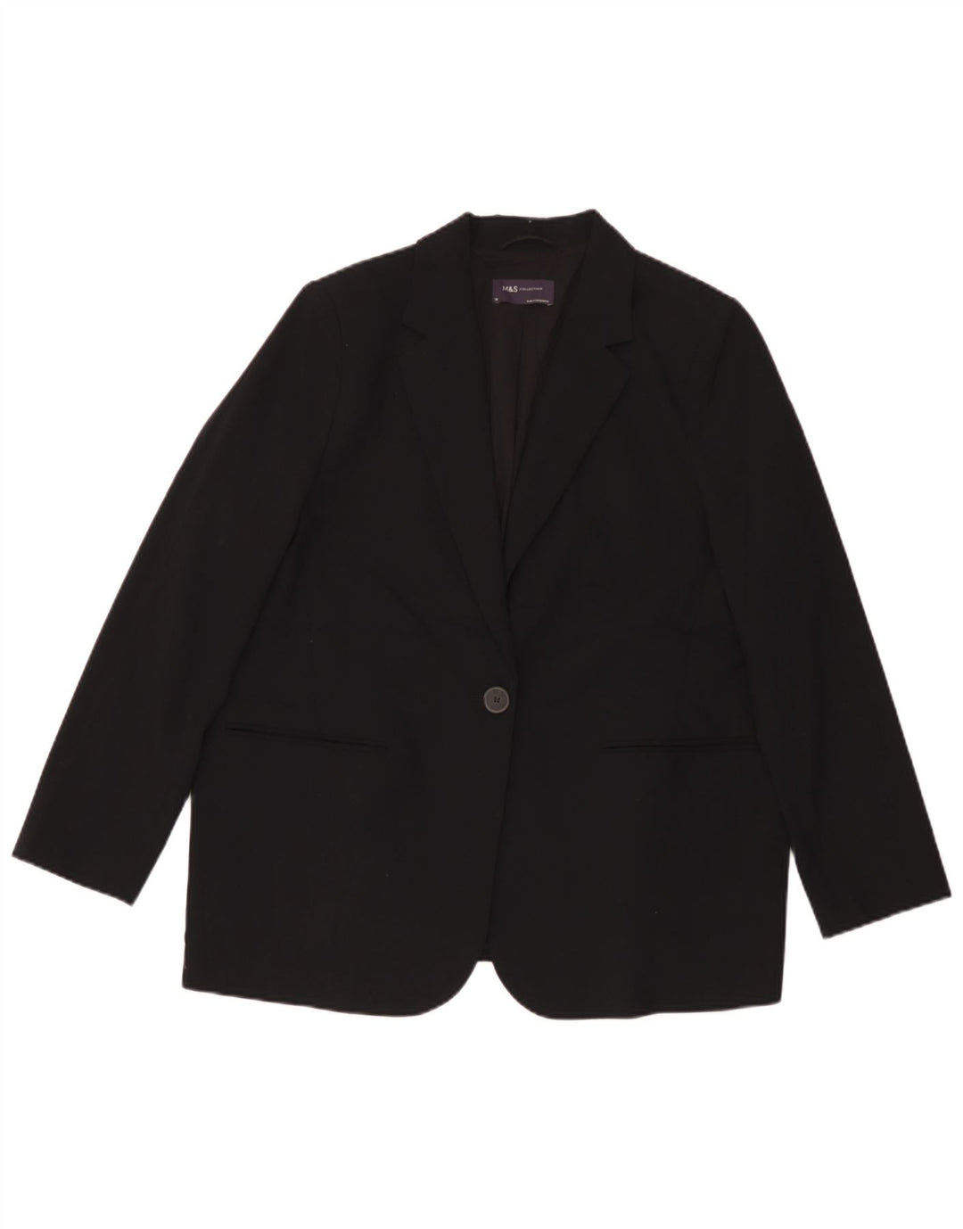 Marks & Spencer Damen-Blazer mit 1 Knopf, übergroß, Gr. 18, XL, Schwarz
