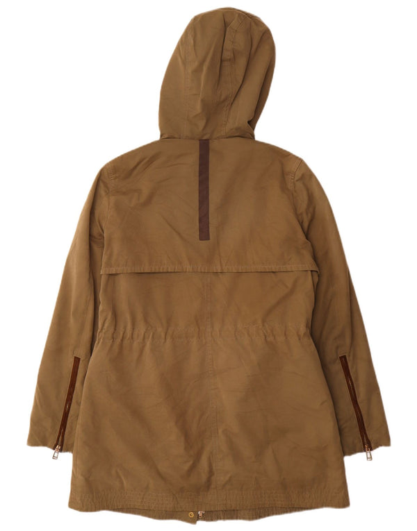 Zara Damen-Parka mit Kapuze, UK 14, mittleres Khaki, Polyester