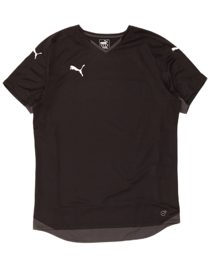 Puma Herren Lash T-Shirt Top XL Schwarz Colourblock Polyester