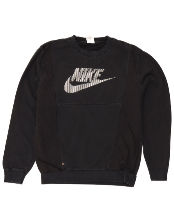 Nike Herren-Sweatshirt mit Grafik, Größe S, Schwarz, Colourblock-Baumwolle
