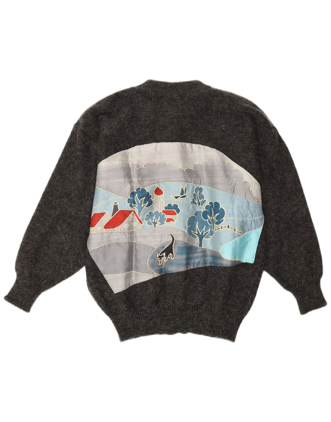 SIGI SCHEIBERG Damen-Cardigan mit Grafik, EU 40, mittelgraues Mohair