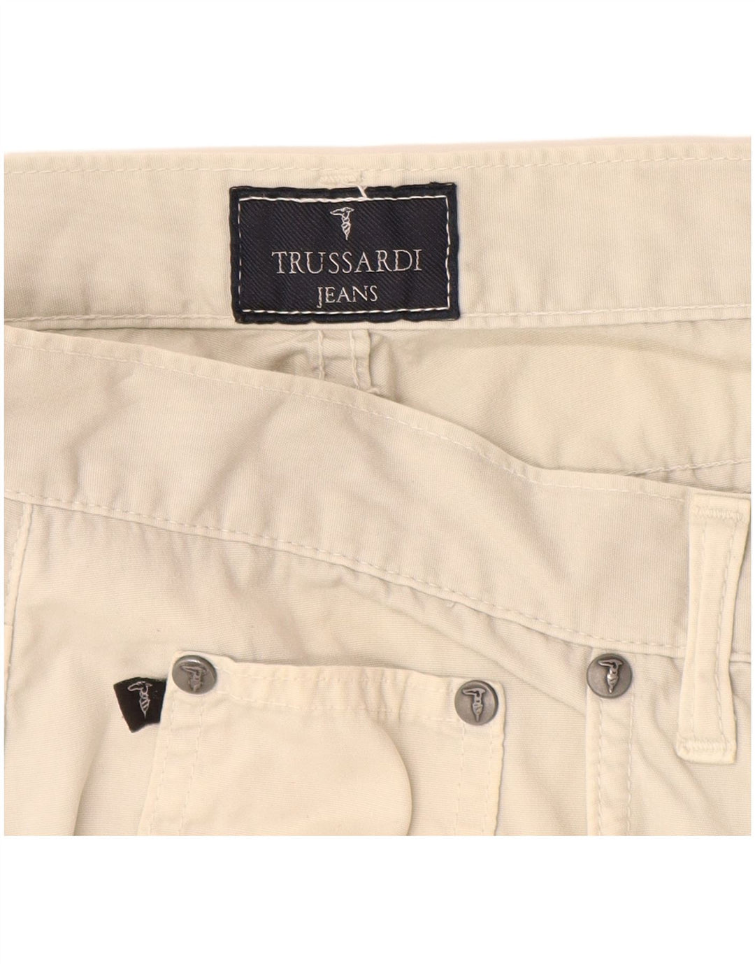 TRUSSARDI Gerade Freizeithose für Herren, W35, L30, weiße Baumwolle