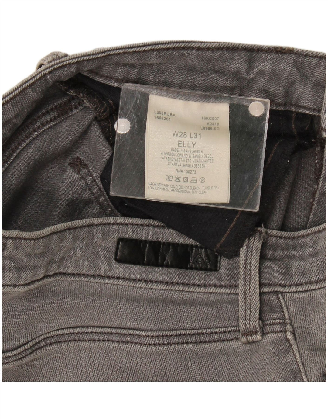Lee Damen Elly Slim Jeans W28 L28 Graue Baumwolle