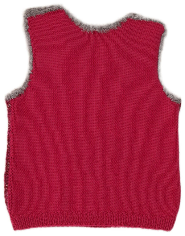 Vintage Damen Weste Tank Top UK 10 Small Pink Colourblock