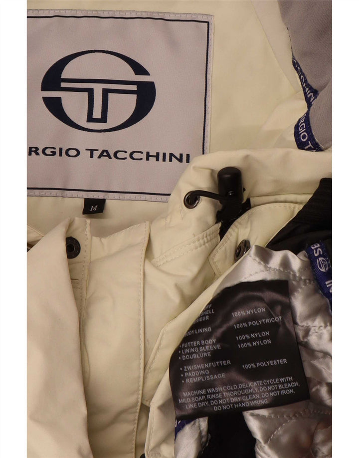 Sergio Tacchini Herren-Windjacke mit Kapuze, Mittelweiß, Farbblock