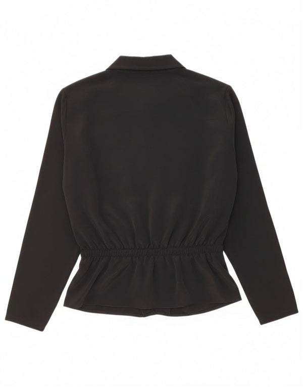 LOLA Damen Langarm-Blusenoberteil UK 12 Medium Schwarz