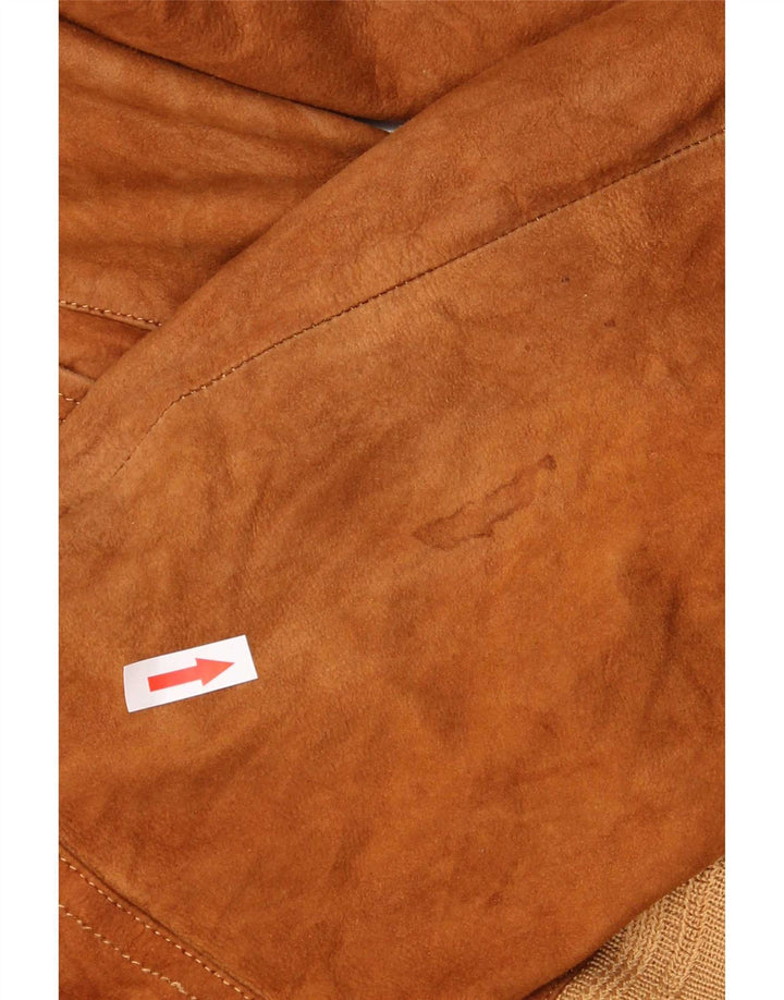 Vintage Herren Wildleder Bomberjacke IT 52 XL Braun Farbblock