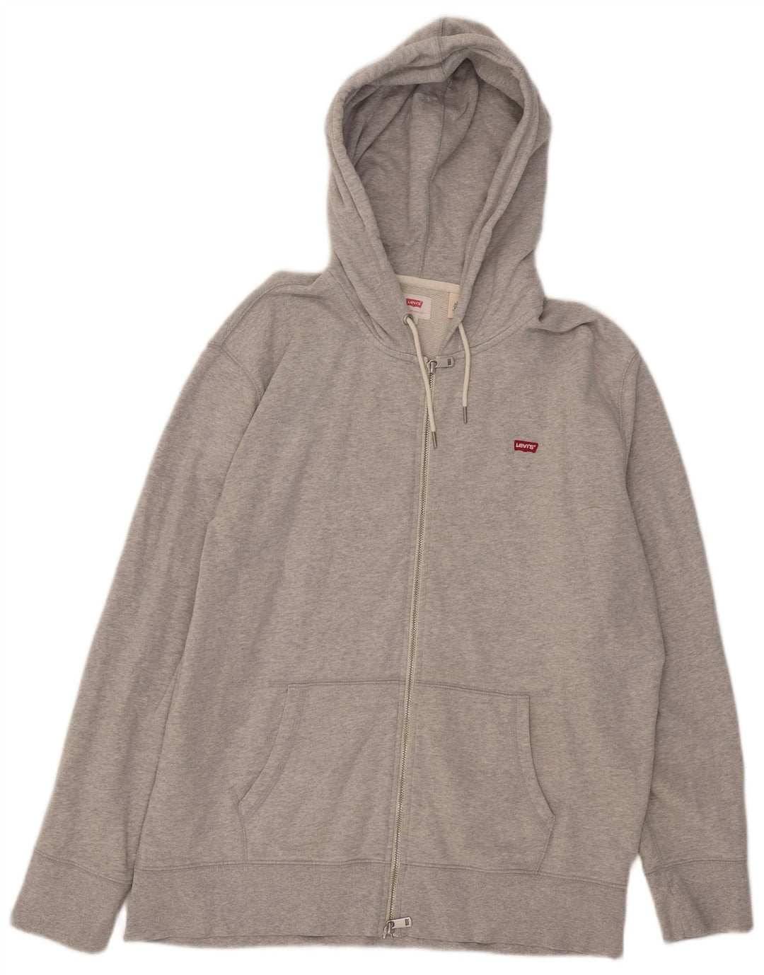 Levi's Herren-Kapuzenpullover mit Reißverschluss, groß, grau gefleckte Baumwolle