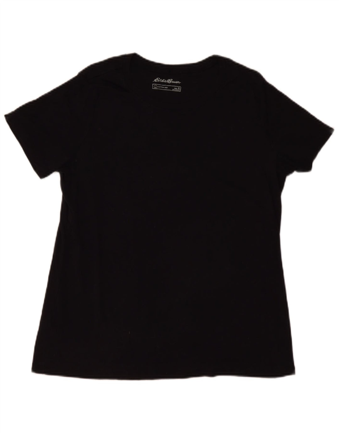 EDDIE BAUER Damen T-Shirt Top UK 18 XL Schwarz Baumwolle