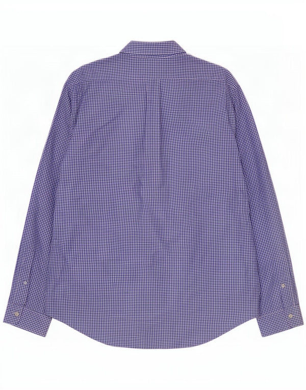 Polo Ralph Lauren Herren-Slim-Fit-Hemd XL aus blauer Gingham-Baumwolle