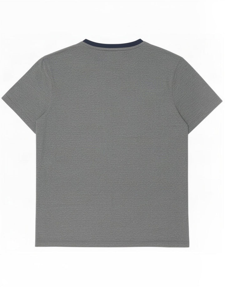 Ted Baker Herren-T-Shirt-Oberteil, Größe 2, klein, blau gestreift, Baumwolle