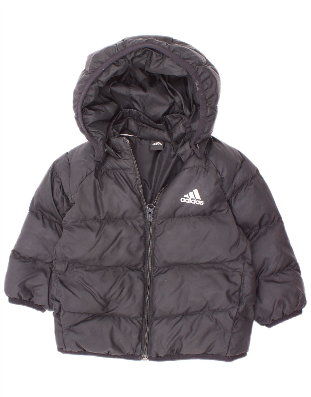 Adidas Jungen wattierte Jacke mit Kapuze, 3–4 Jahre, Schwarz