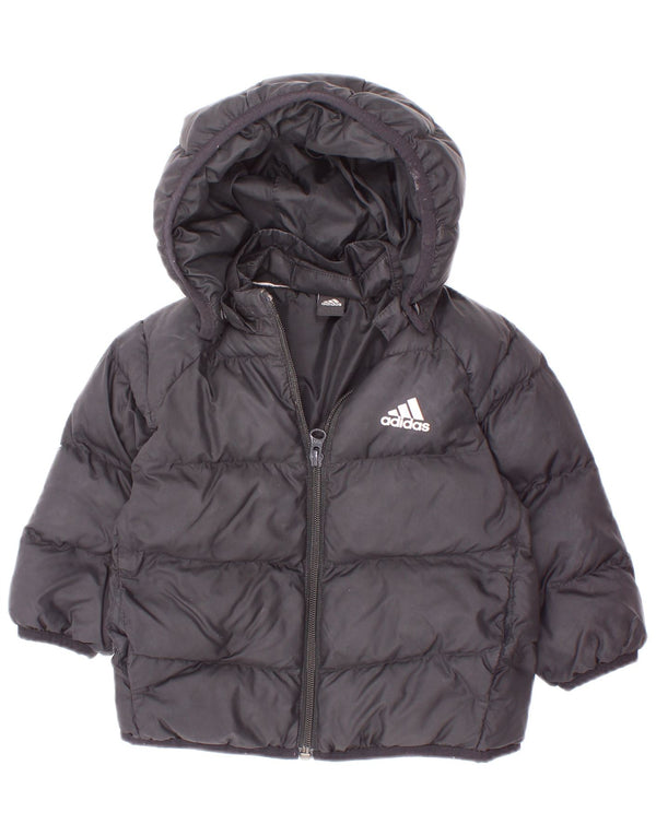 Adidas Jungen wattierte Jacke mit Kapuze, 3–4 Jahre, Schwarz