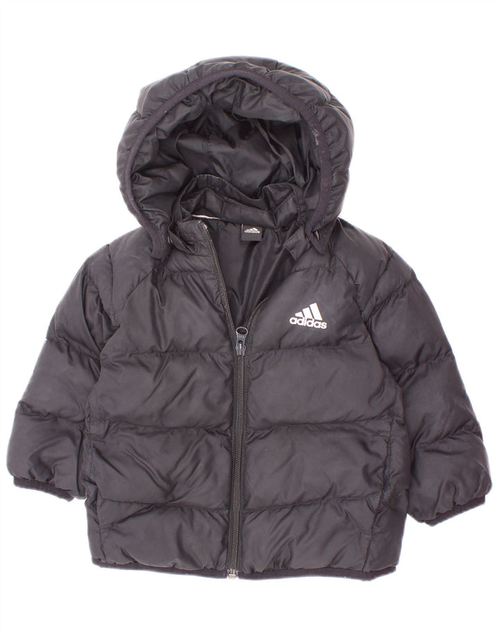 Adidas Jungen wattierte Jacke mit Kapuze, 3–4 Jahre, Schwarz