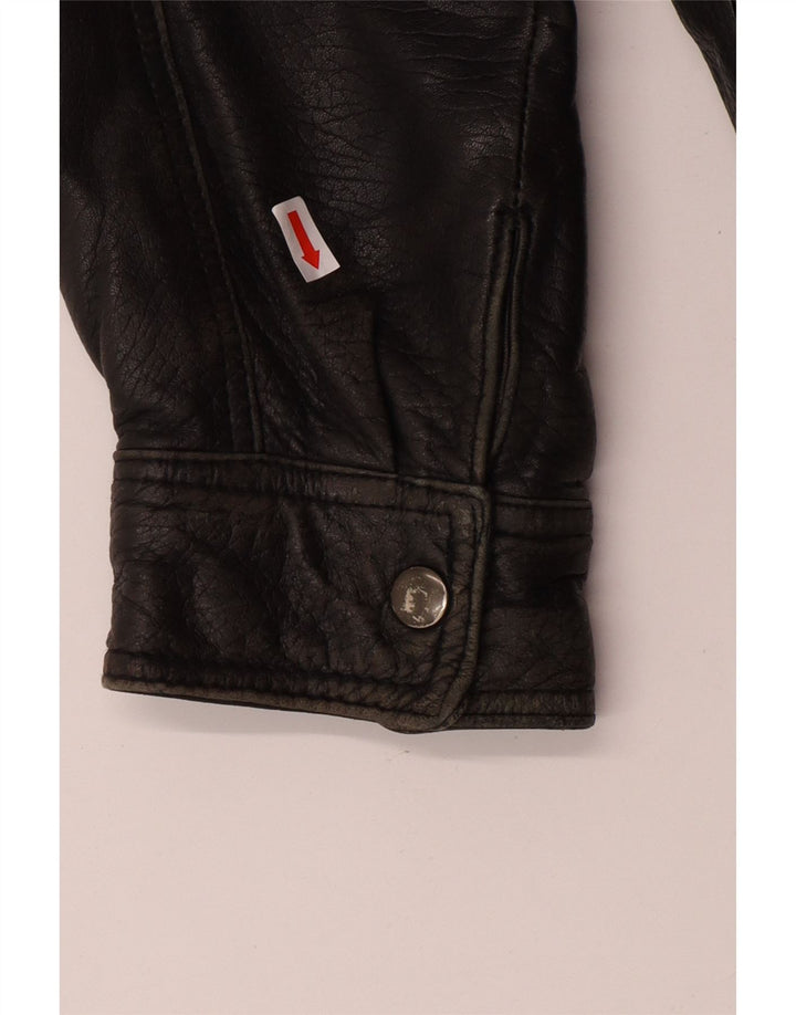 VINTAGE Herren Lederjacke UK 40 Großes schwarzes Leder