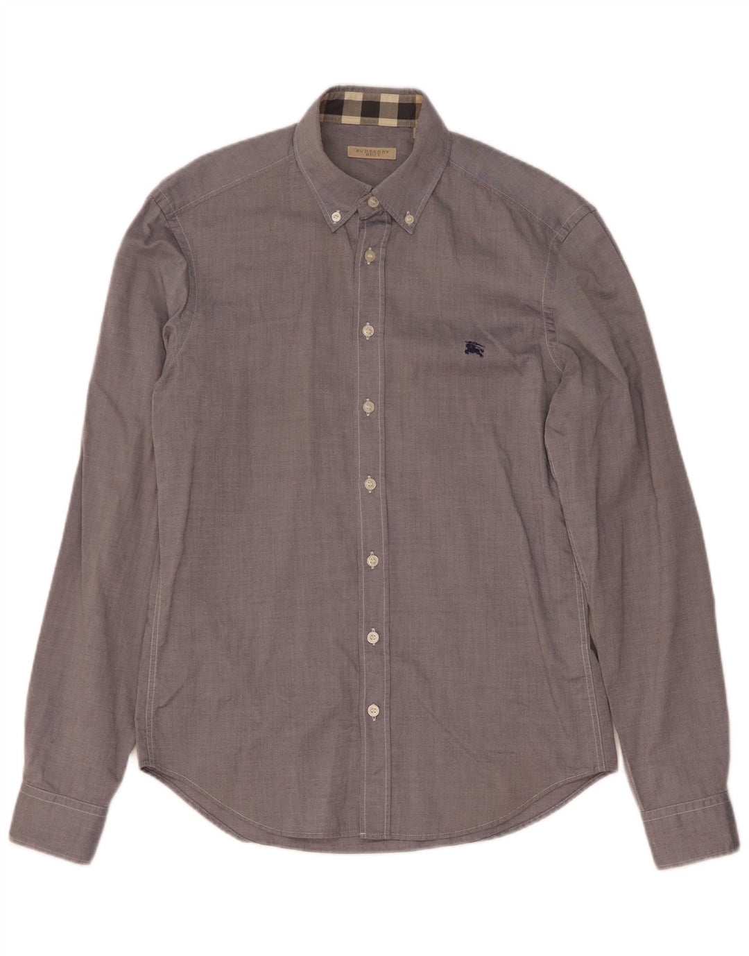 Burberry Herrenhemd, klein, aus blauer Baumwolle