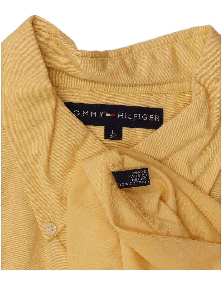 Tommy Hilfiger Herrenhemd, groß, gelbe Baumwolle