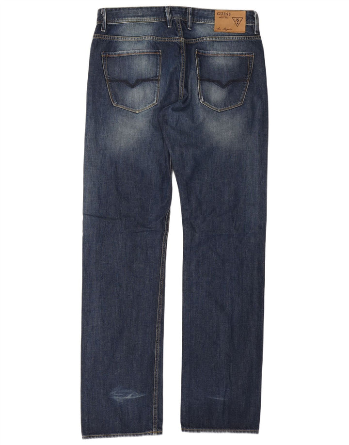 Guess Herren Rebel Regular Straight Jeans W34 L34 Blau