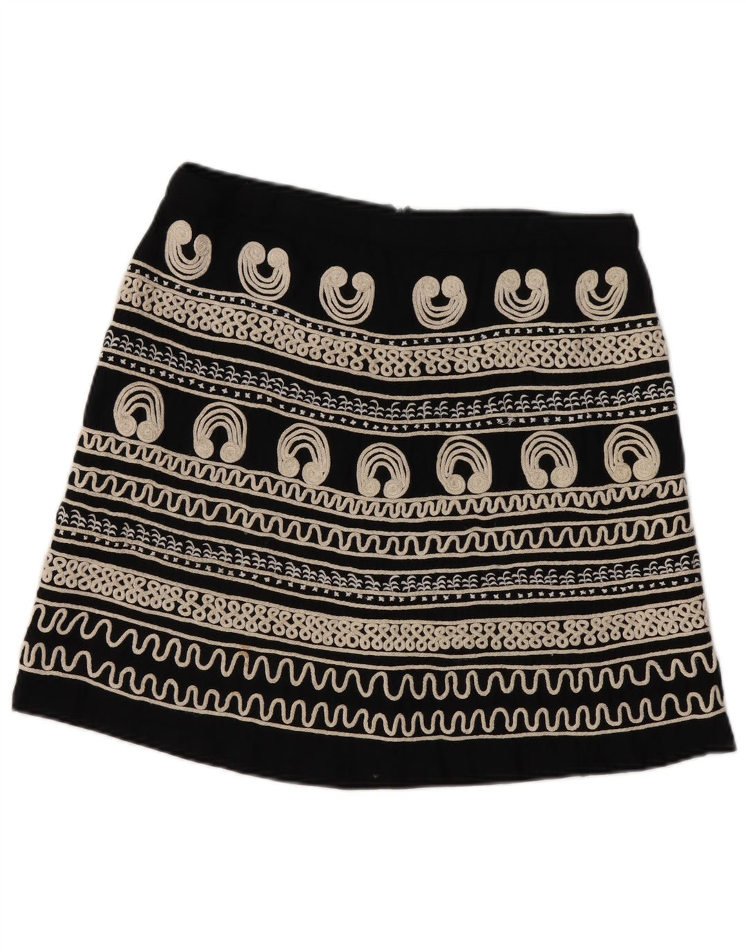 Desigual Damen A-Linien-Rock W34 Large Schwarz Paisley