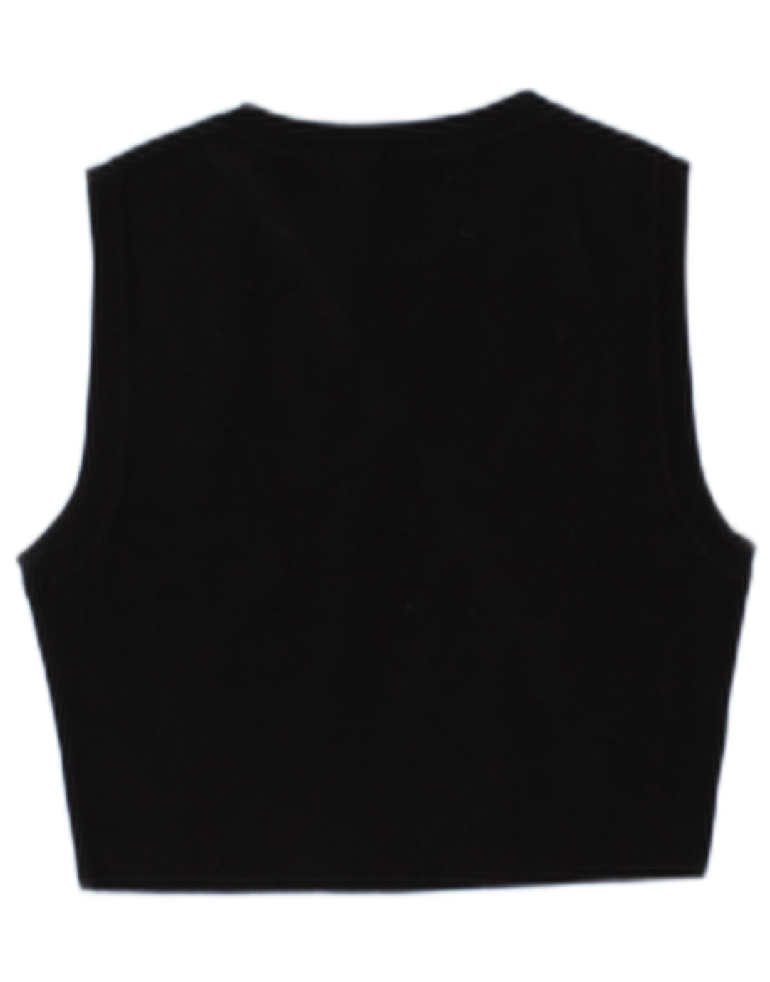 Zara Damen Crop Vest Top UK 14 Große schwarze Viskose