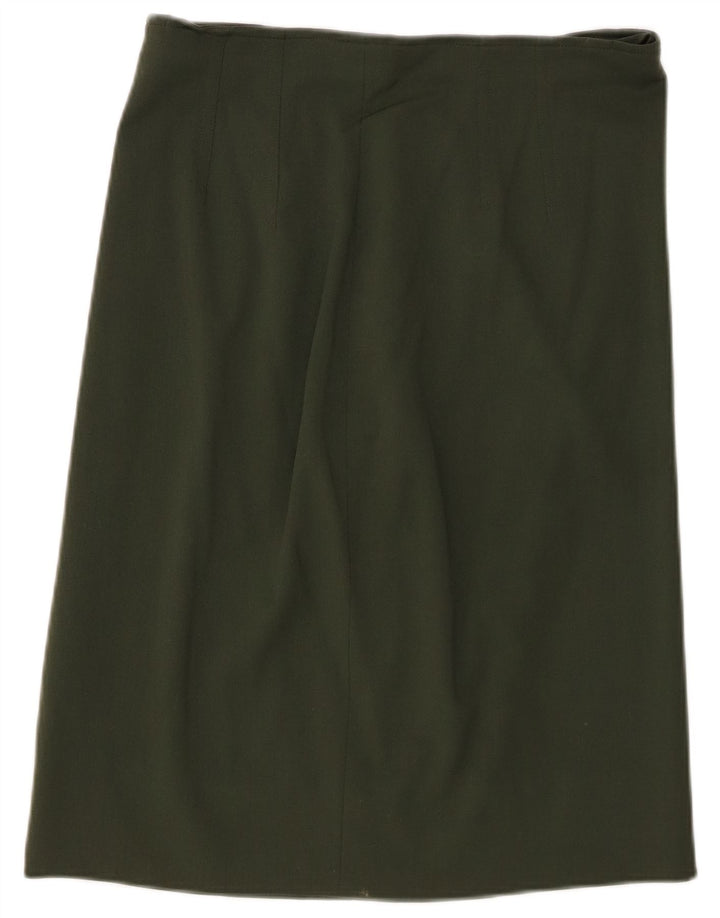 ICEBERG Damen gerader Rock W30 Medium Khaki Wolle