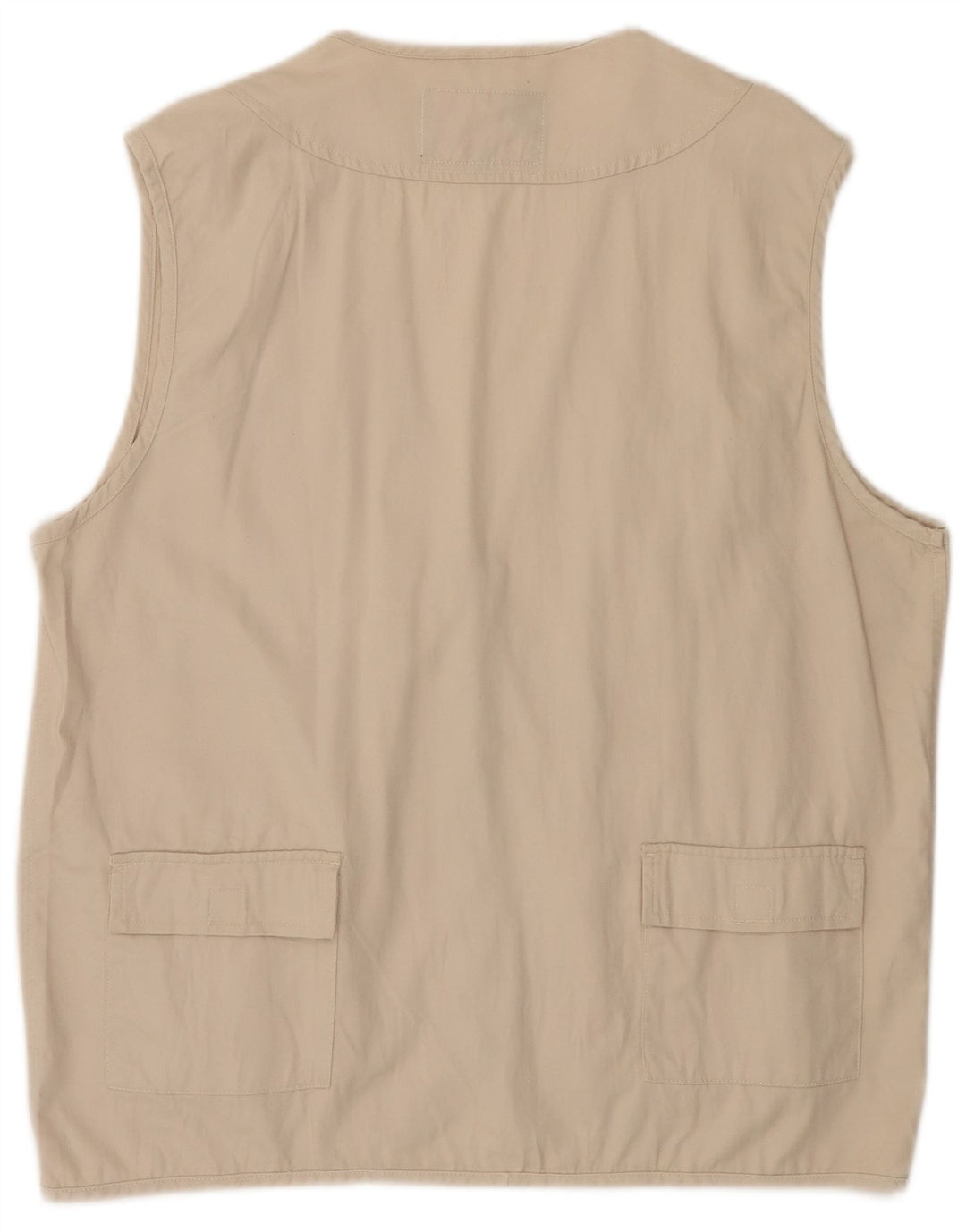 Vintage Herren Utility Gilet UK 42 XL Beige Baumwolle