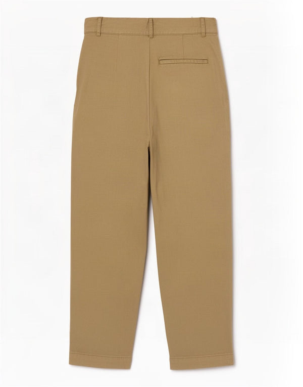 Zara Damen-Chinohose mit hoher Taille und Pegged, XS, W24, L25, Khaki, Baumwolle