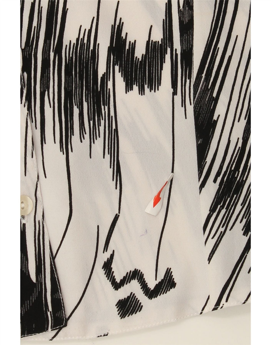 Vintage Damen 3/4-Ärmel-Hemdbluse IT 42 Mittelweiß gestreiftes Polyester