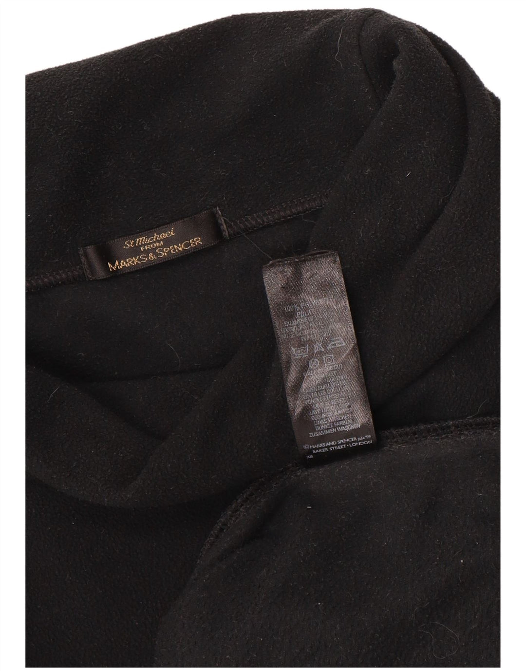 Marks & Spencer Damen Übergroßer Fleecepullover UK 18 XL Schwarz Polyester