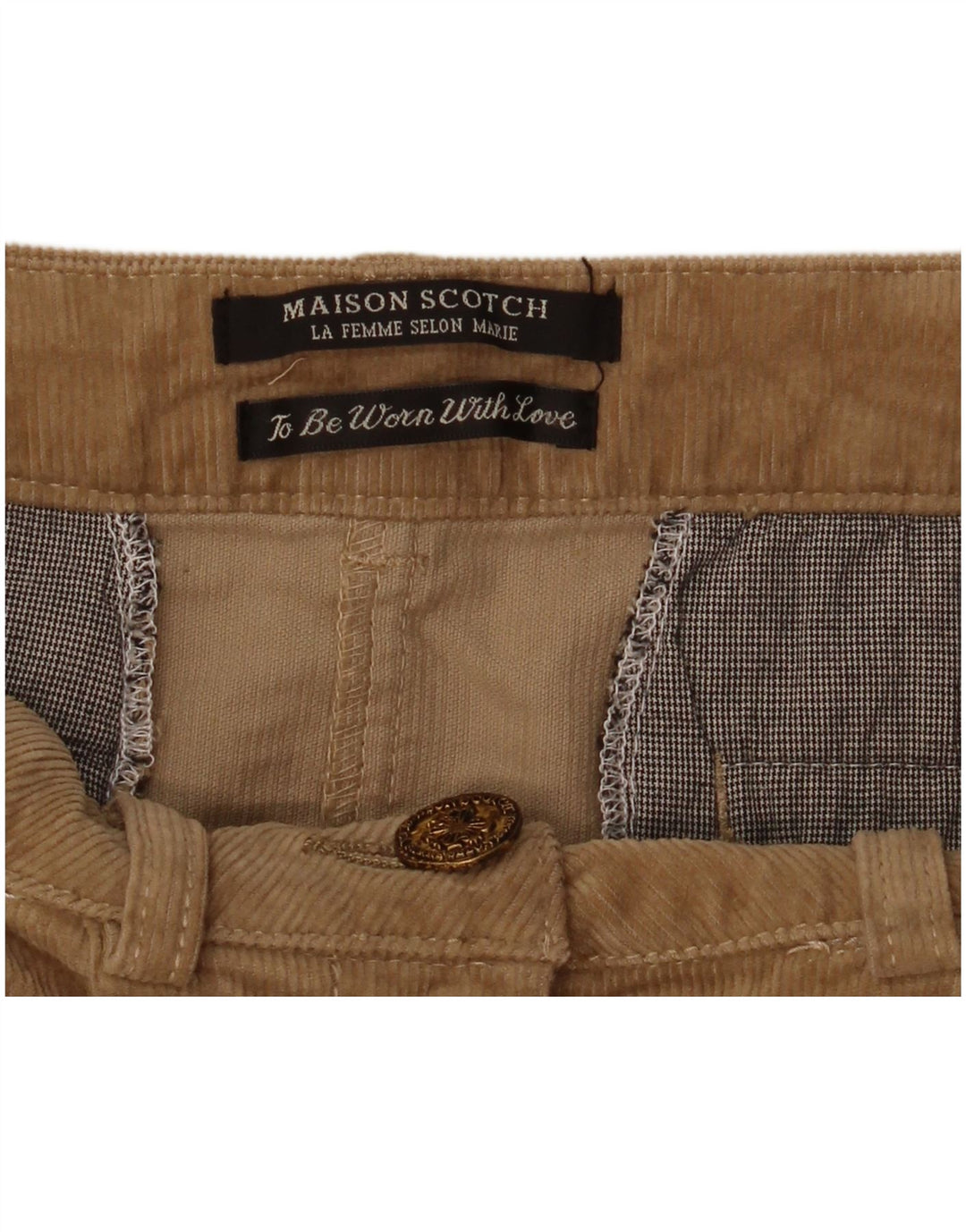 Maison Scotch Damen Cord-Minirock W34 Large Braun