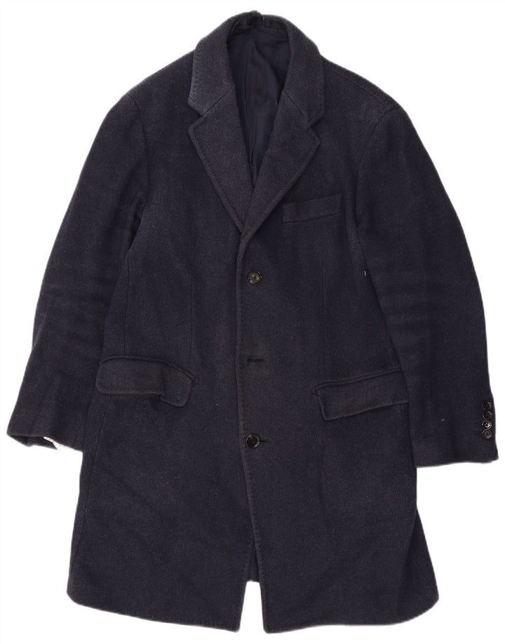 Massimo Dutti Herrenmantel UK 38 Medium Marineblau Acryl